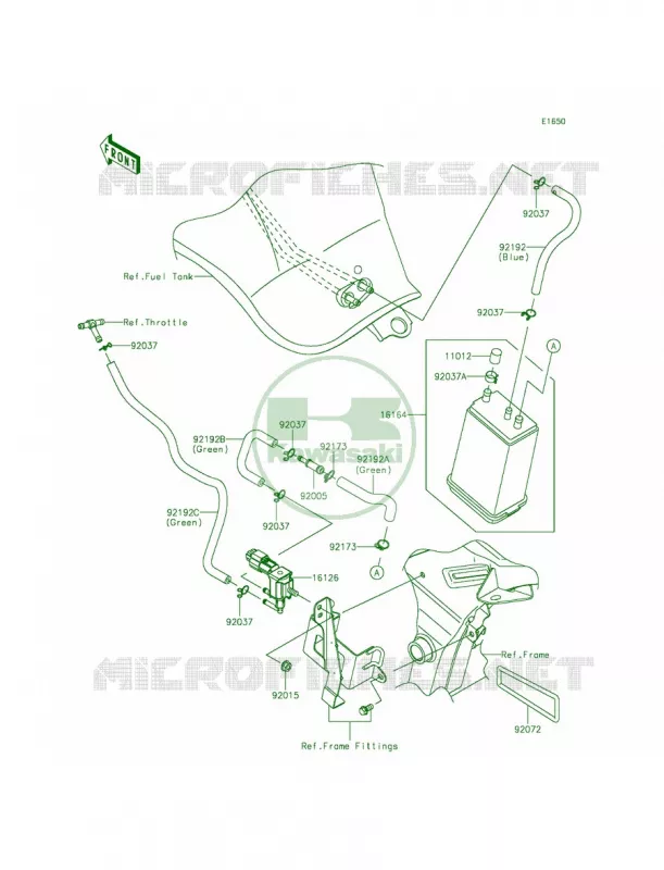 Fuel Evaporative SystemCA Kawasaki MOTOS 650 2015 Ninja 650 ABS  EX650FFF