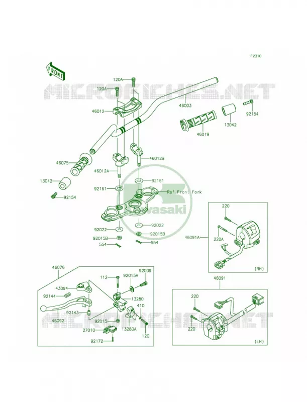 Handlebar Kawasaki MOTOS 650 2015 Ninja 650 ABS  EX650FFF