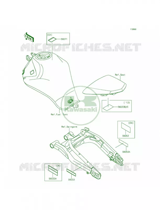 Labels Kawasaki MOTOS 650 2015 Ninja 650 ABS  EX650FFF