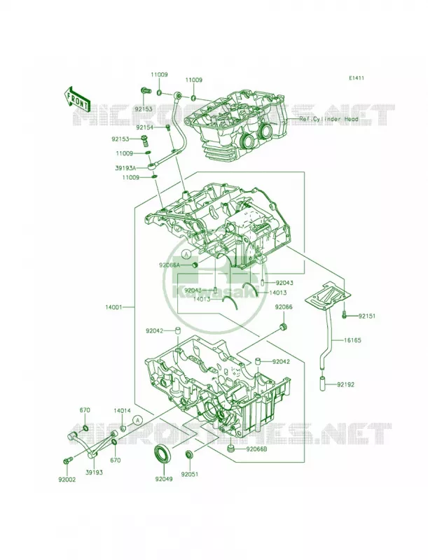 Crankcase Kawasaki MOTOS 300 2015 Ninja 300 SE  EX300AFFA