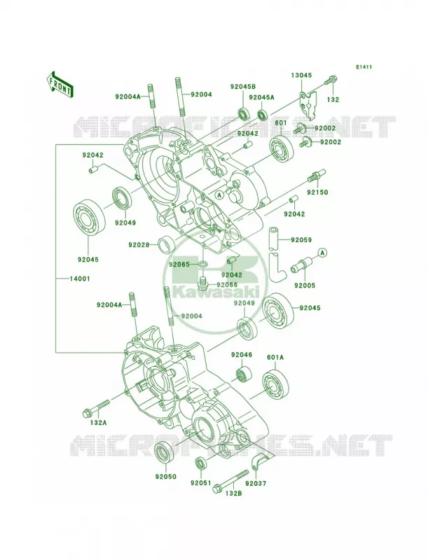 Crankcase Kawasaki MOTOS 200 2000 KDX200  KDX200-H6