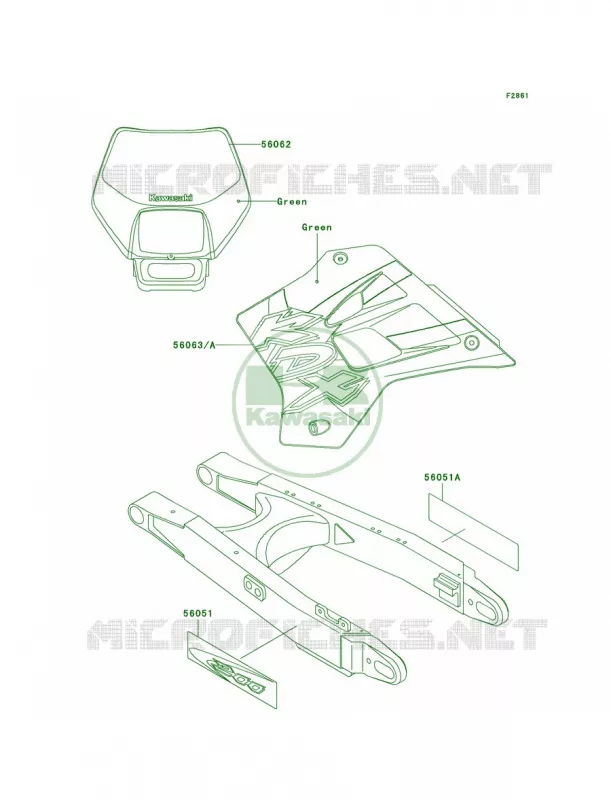 DecalsKDX200-H6 Kawasaki MOTOS 200 2000 KDX200  KDX200-H6