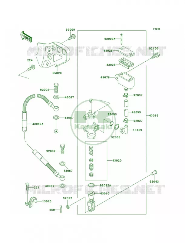 Rear Master Cylinder Kawasaki MOTOS 200 2000 KDX200  KDX200-H6