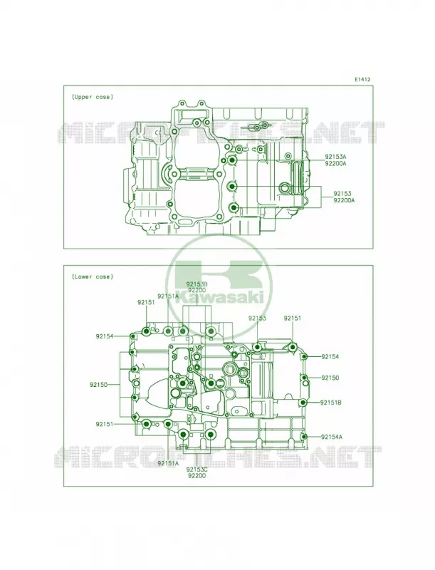 Crankcase Bolt Pattern Kawasaki MOTOS 650 2015 Ninja 650  EX650EFF