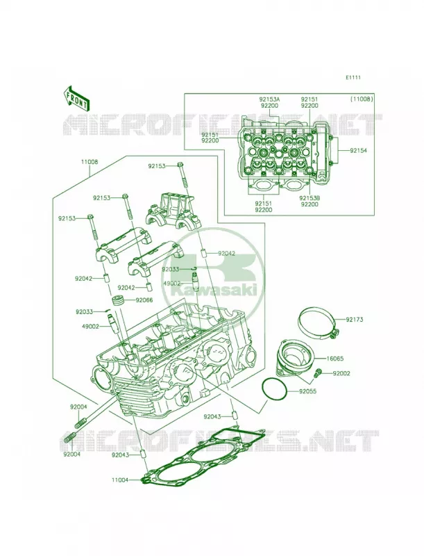 Cylinder Head Kawasaki MOTOS 650 2015 Ninja 650  EX650EFF