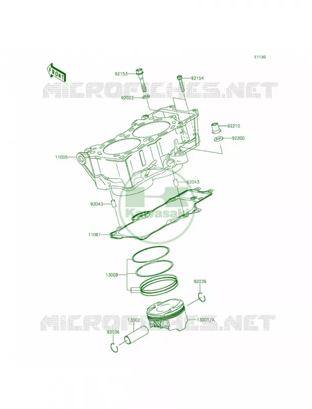 CylinderPistons Kawasaki MOTOS 650 2015 Ninja 650  EX650EFF