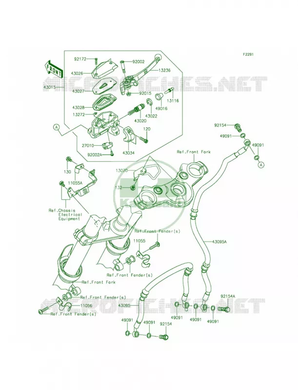 Front Master Cylinder Kawasaki MOTOS 650 2015 Ninja 650  EX650EFF