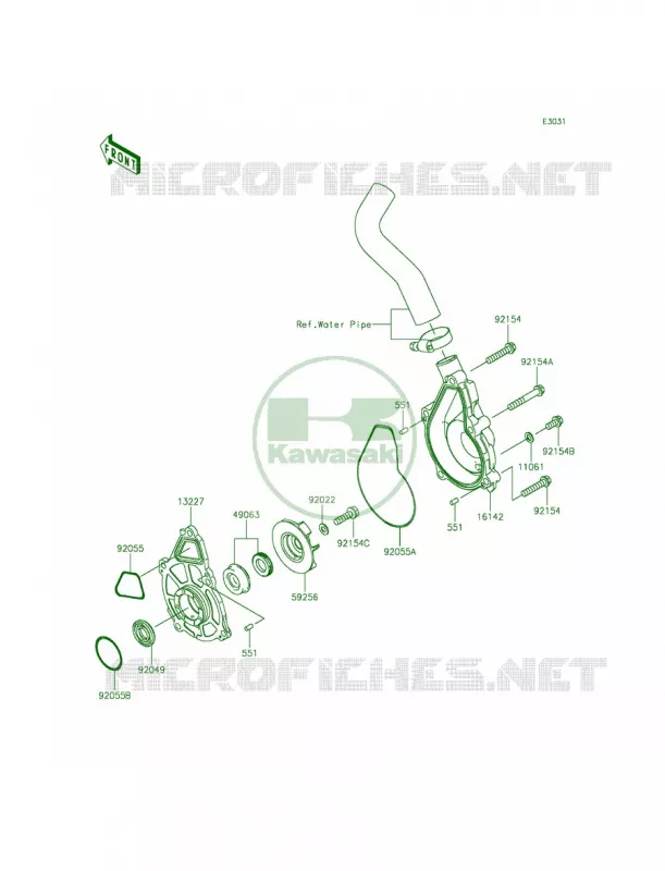 Water Pump Kawasaki MOTOS 650 2015 Ninja 650  EX650EFF
