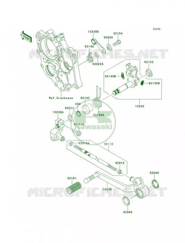 Gear Change Mechanism Kawasaki MOTOS 650 2013 Versys  KLE650CDF