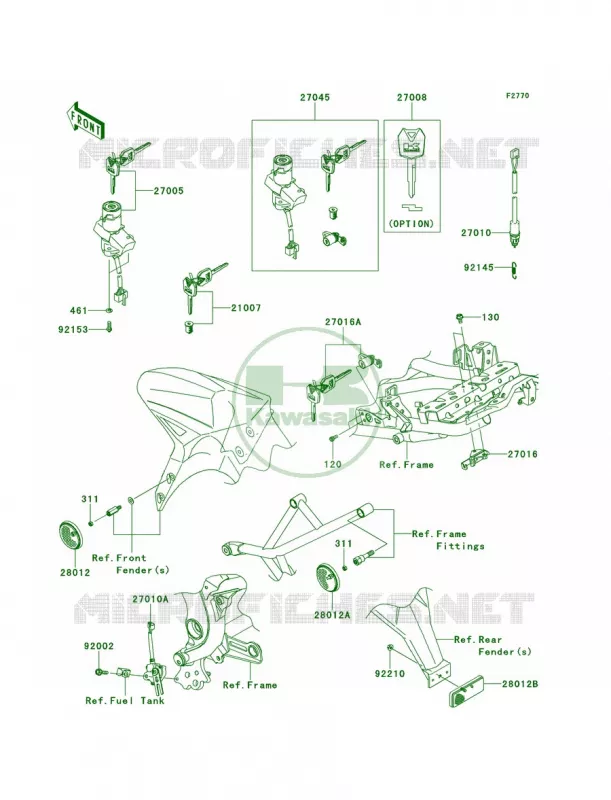 Ignition Switch Kawasaki MOTOS 650 2013 Versys  KLE650CDF