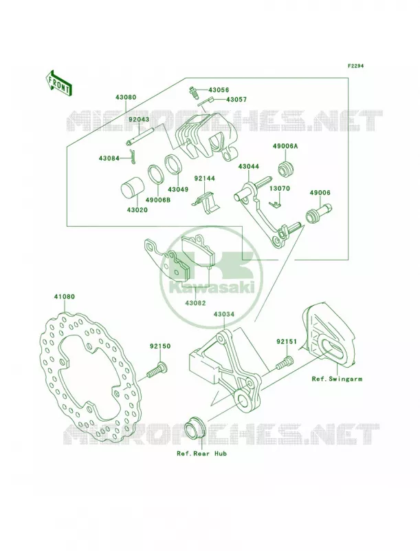 Rear Brake Kawasaki MOTOS 650 2013 Versys  KLE650CDF