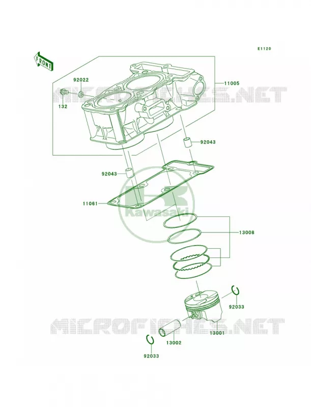 CylinderPistons Kawasaki MOTOS 300 2014 Ninja 300 ABS  EX300BEF