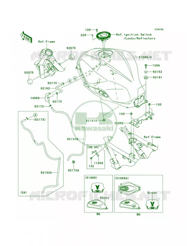 Fuel TankBEFA Kawasaki MOTOS 300 2014 Ninja 300 ABS  EX300BEF