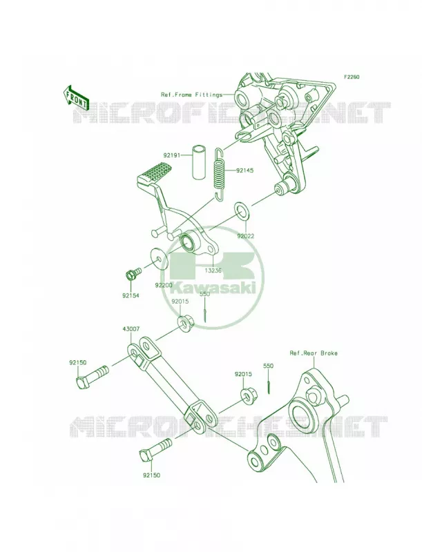 Brake PedalTorque Link Kawasaki MOTOS 1000 2014 Ninja 1000 ABS  ZX1000MEF