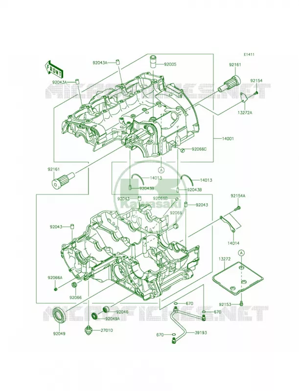 Crankcase Kawasaki MOTOS 1000 2014 Ninja 1000 ABS  ZX1000MEF