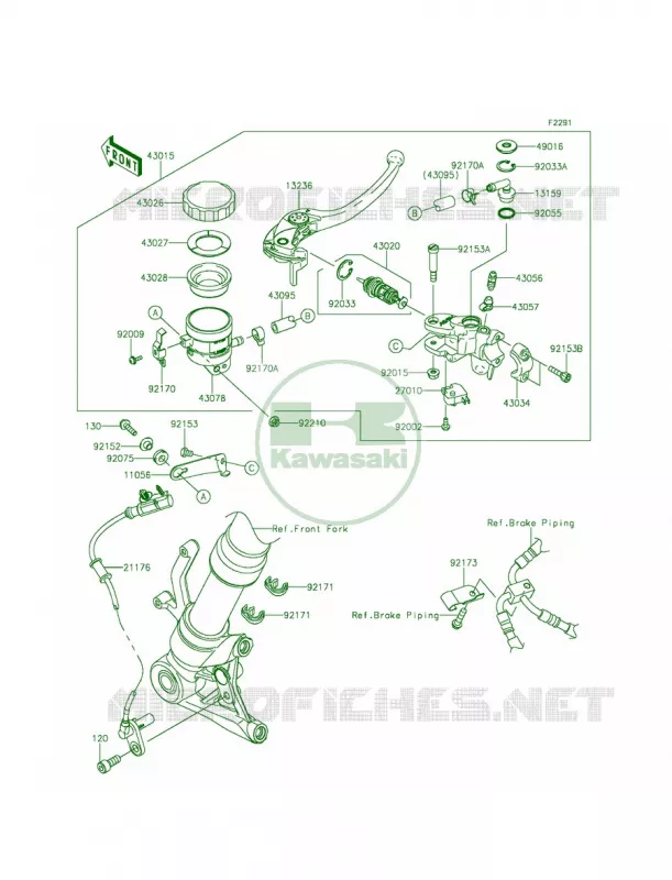 Front Master Cylinder Kawasaki MOTOS 1000 2014 Ninja 1000 ABS  ZX1000MEF