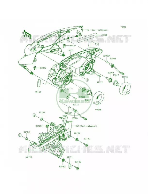 Headlights Kawasaki MOTOS 1000 2014 Ninja 1000 ABS  ZX1000MEF