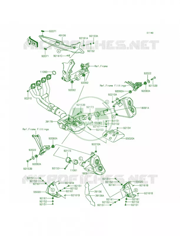 Mufflers Kawasaki MOTOS 1000 2014 Ninja 1000 ABS  ZX1000MEF