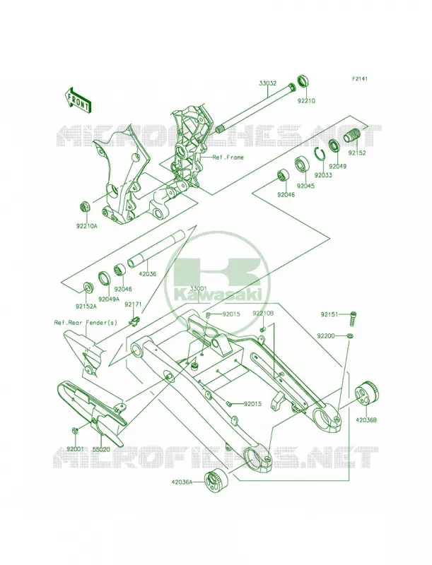 Swingarm Kawasaki MOTOS 1000 2014 Ninja 1000 ABS  ZX1000MEF