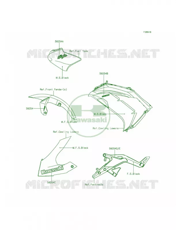 DecalsM.F.S.BlackFDS Kawasaki MOTOS 650 2014 Ninja 650 ABS  EX650FEF