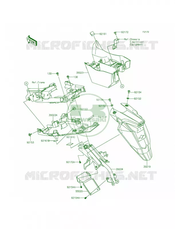 Rear Fenders Kawasaki MOTOS 650 2014 Ninja 650 ABS  EX650FEF