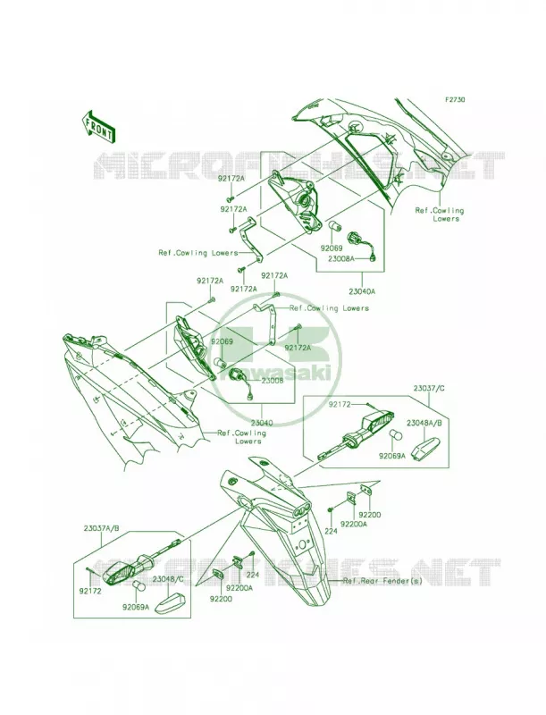 Turn Signals Kawasaki MOTOS 650 2014 Ninja 650 ABS  EX650FEF