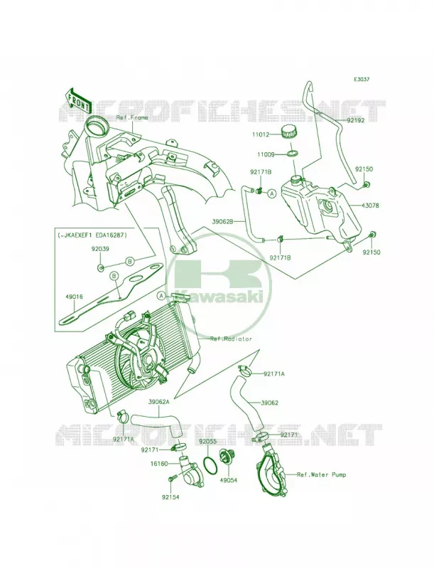 Water Pipe Kawasaki MOTOS 650 2014 Ninja 650 ABS  EX650FEF