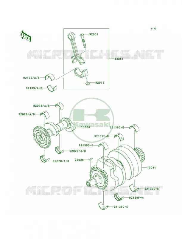 Crankshaft Kawasaki MOTOS 300 2014 Ninja 300  EX300AES