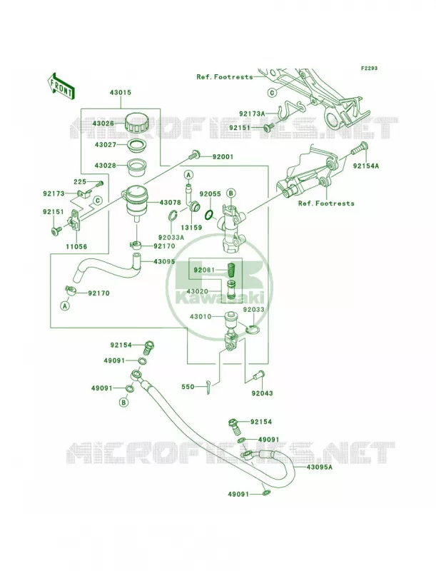 Rear Master Cylinder Kawasaki MOTOS 300 2014 Ninja 300  EX300AES
