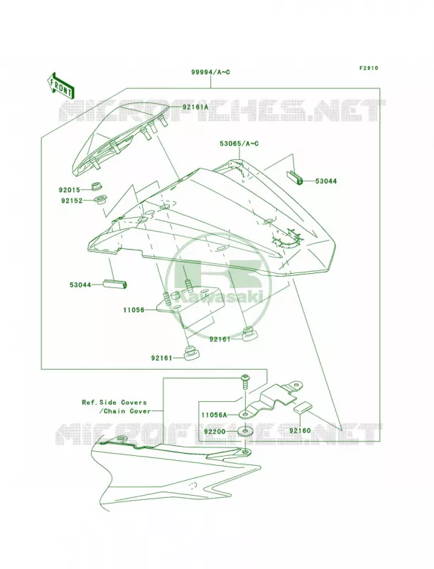 AccessorySingle Seat Cover Kawasaki MOTOS 300 2014 Ninja 300  EX300AESA