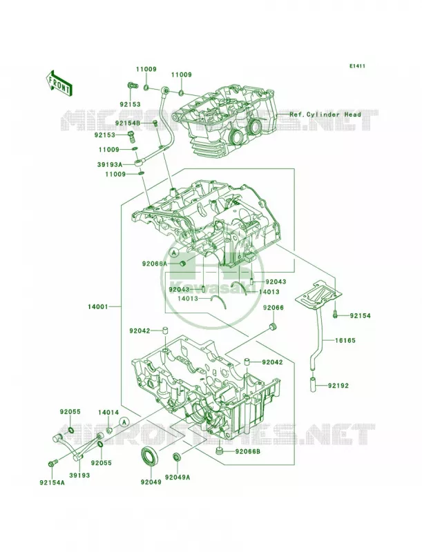 Crankcase Kawasaki MOTOS 300 2014 Ninja 300  EX300AESA