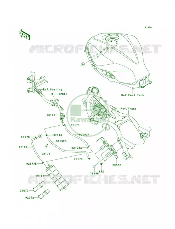 Fuel Evaporative SystemCA Kawasaki MOTOS 300 2014 Ninja 300  EX300AESA