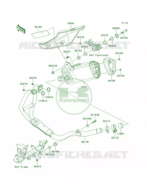 Mufflers Kawasaki MOTOS 300 2014 Ninja 300  EX300AESA