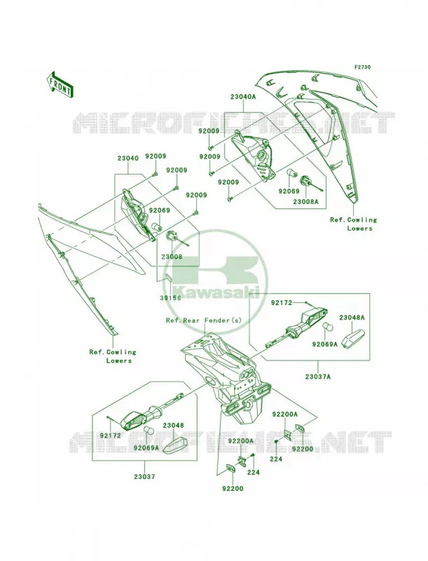 Turn Signals Kawasaki MOTOS 300 2014 Ninja 300  EX300AESA