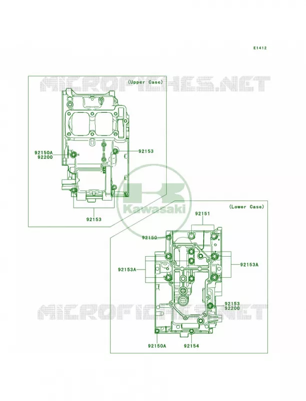 Crankcase Bolt Pattern Kawasaki MOTOS 300 2014 Ninja 300 SE  EX300AEF