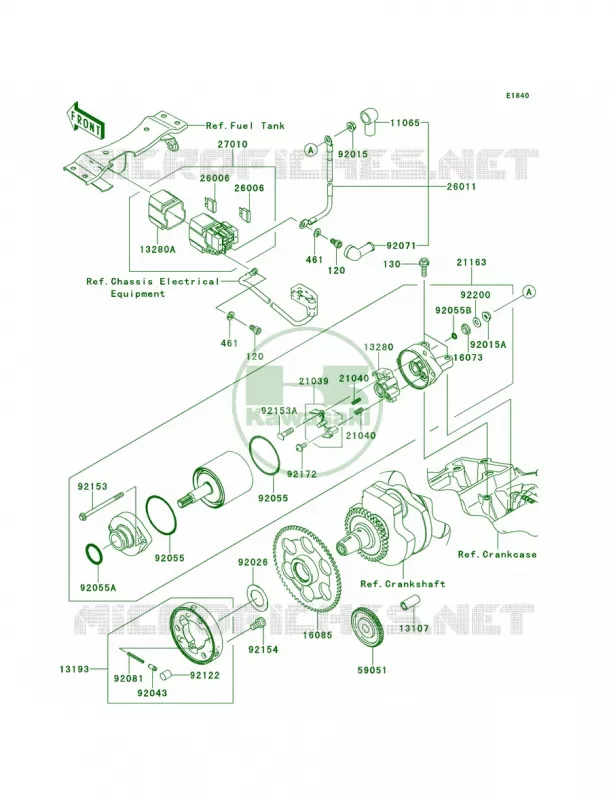Starter Motor Kawasaki MOTOS 300 2014 Ninja 300 SE  EX300AEF