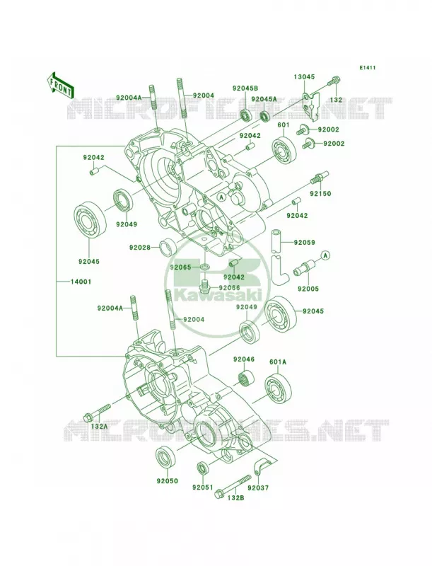 Crankcase Kawasaki MOTOS 220 2000 KDX220R  KDX220-A7