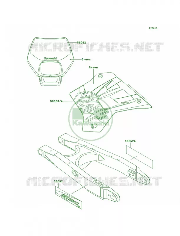 DecalsKDX220-A7 Kawasaki MOTOS 220 2000 KDX220R  KDX220-A7