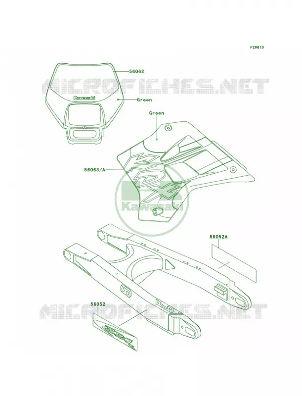 DecalsKDX220-A8 Kawasaki MOTOS 220 2000 KDX220R  KDX220-A7