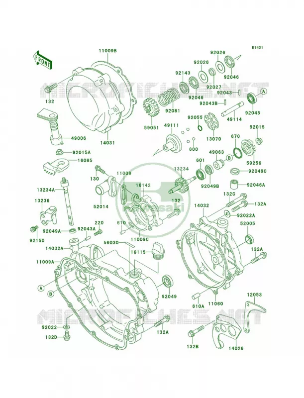Engine Covers Kawasaki MOTOS 220 2000 KDX220R  KDX220-A7