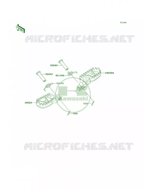 Footrests Kawasaki MOTOS 220 2000 KDX220R  KDX220-A7