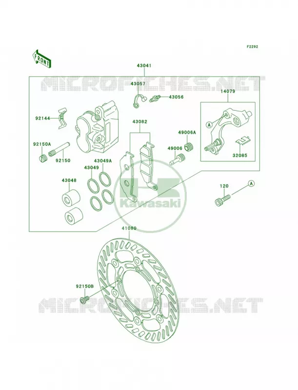Front Brake Kawasaki MOTOS 220 2000 KDX220R  KDX220-A7
