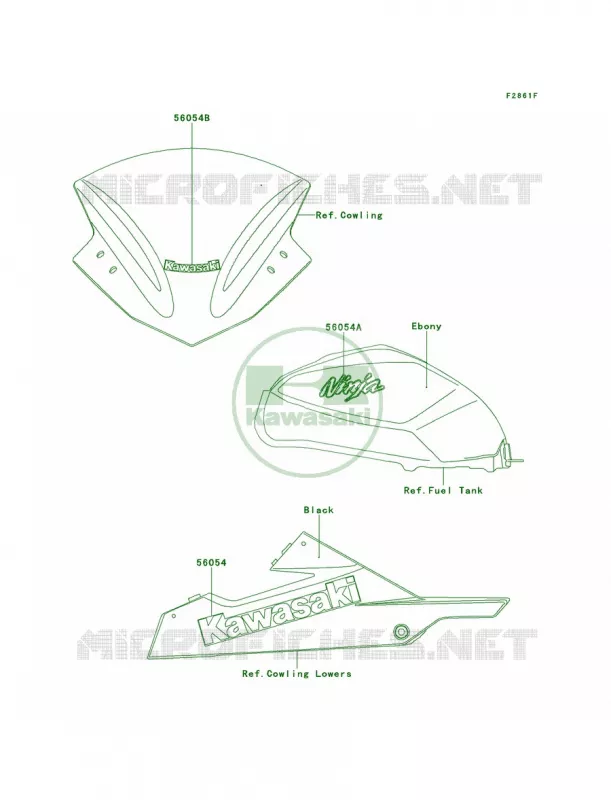 DecalsEbonyAEF Kawasaki MOTOS 300 2014 Ninja 300 SE  EX300AEFA