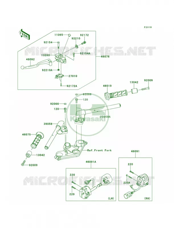 Handlebar Kawasaki MOTOS 300 2014 Ninja 300 SE  EX300AEFA