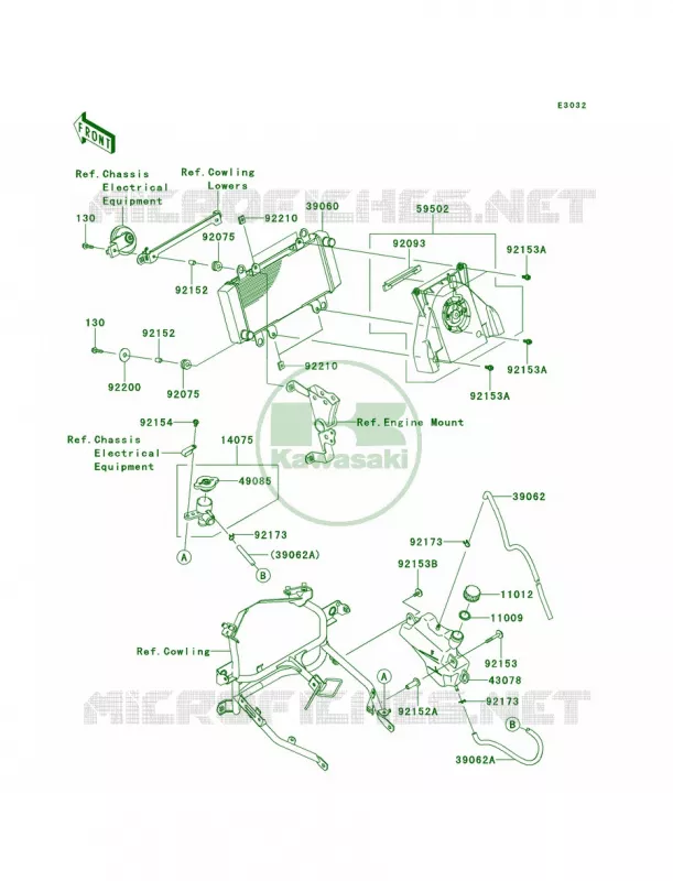 Radiator Kawasaki MOTOS 300 2014 Ninja 300 SE  EX300AEFA