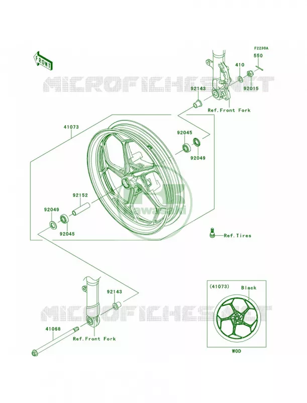 Front WheelBEFA Kawasaki MOTOS 300 2014 Ninja 300 ABS SE  EX300BEFA