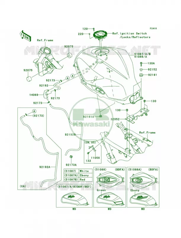 Fuel TankBDF-BEF Kawasaki MOTOS 300 2014 Ninja 300 ABS SE  EX300BEFA