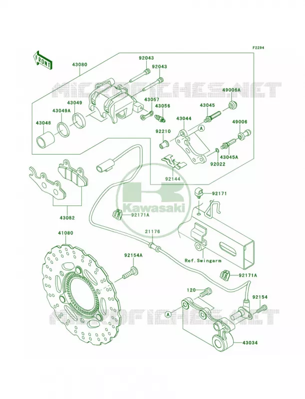 Rear Brake Kawasaki MOTOS 300 2014 Ninja 300 ABS SE  EX300BEFA