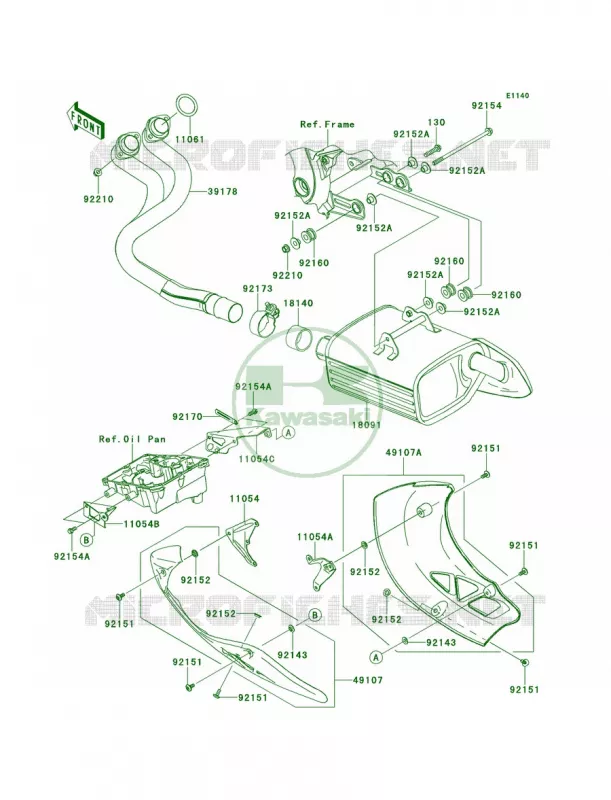 Mufflers Kawasaki MOTOS 650 2014 Versys ABS  KLE650DEF