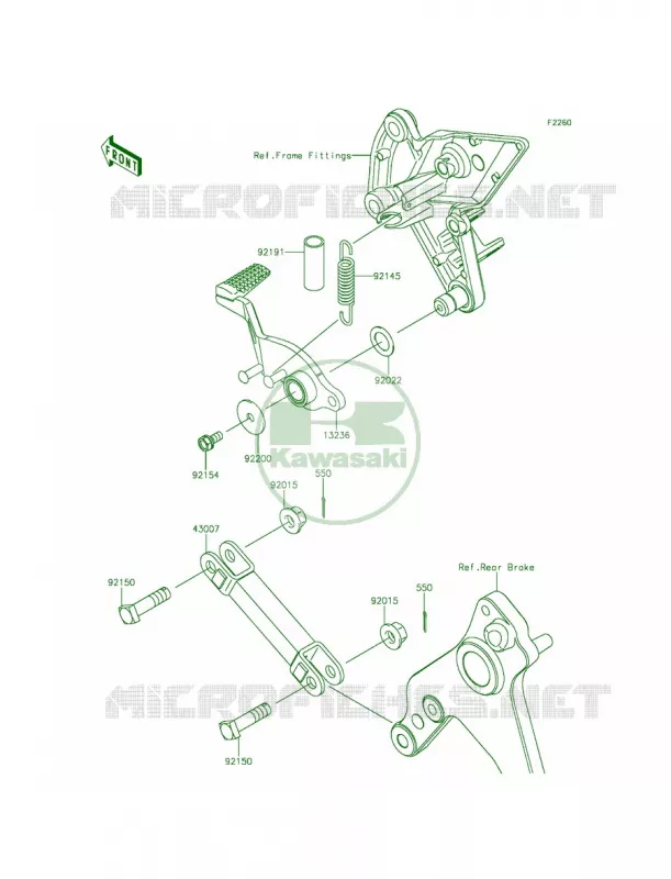 Brake PedalTorque Link Kawasaki MOTOS 1000 2014 Z1000 ABS  ZR1000GEF